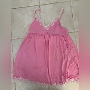 Pink Lace Trim Nightgown